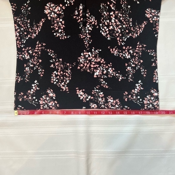 Orvis Cotton Knit 3/4‎ Sleeve Pullover Sweater Top Sz M Black Pink Floral EUC - Picture 6 of 11
